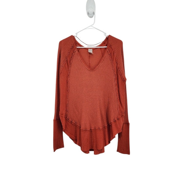 We The Free Women's Waffle Knit Ruffle Tunic Top - S - Picture 1 of 7